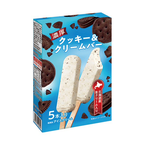赤城 濃厚クッキー&クリームバー 5本入 アイス 350円（税込378円） ファミリーマート FamilyMart