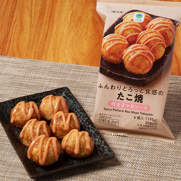 ふんわりとろっと食感のたこ焼明太子マヨソース 冷凍食品 398円（税込429円） ファミリーマート FamilyMart