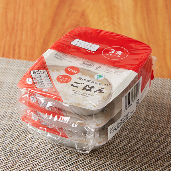 国内産コシヒカリごはん 180G 3食パック 545円（税込588円） ファミリーマート FamilyMart