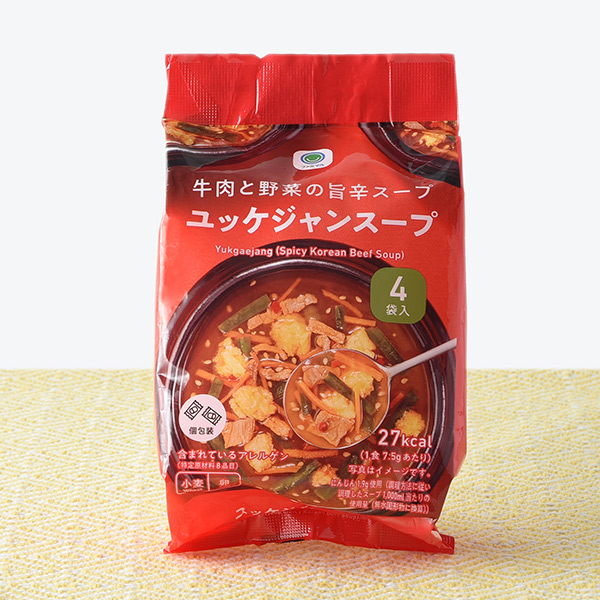 牛肉と野菜の旨辛スープユッケジャンスープ 4袋入 419円（税込452円） ファミリーマート FamilyMart