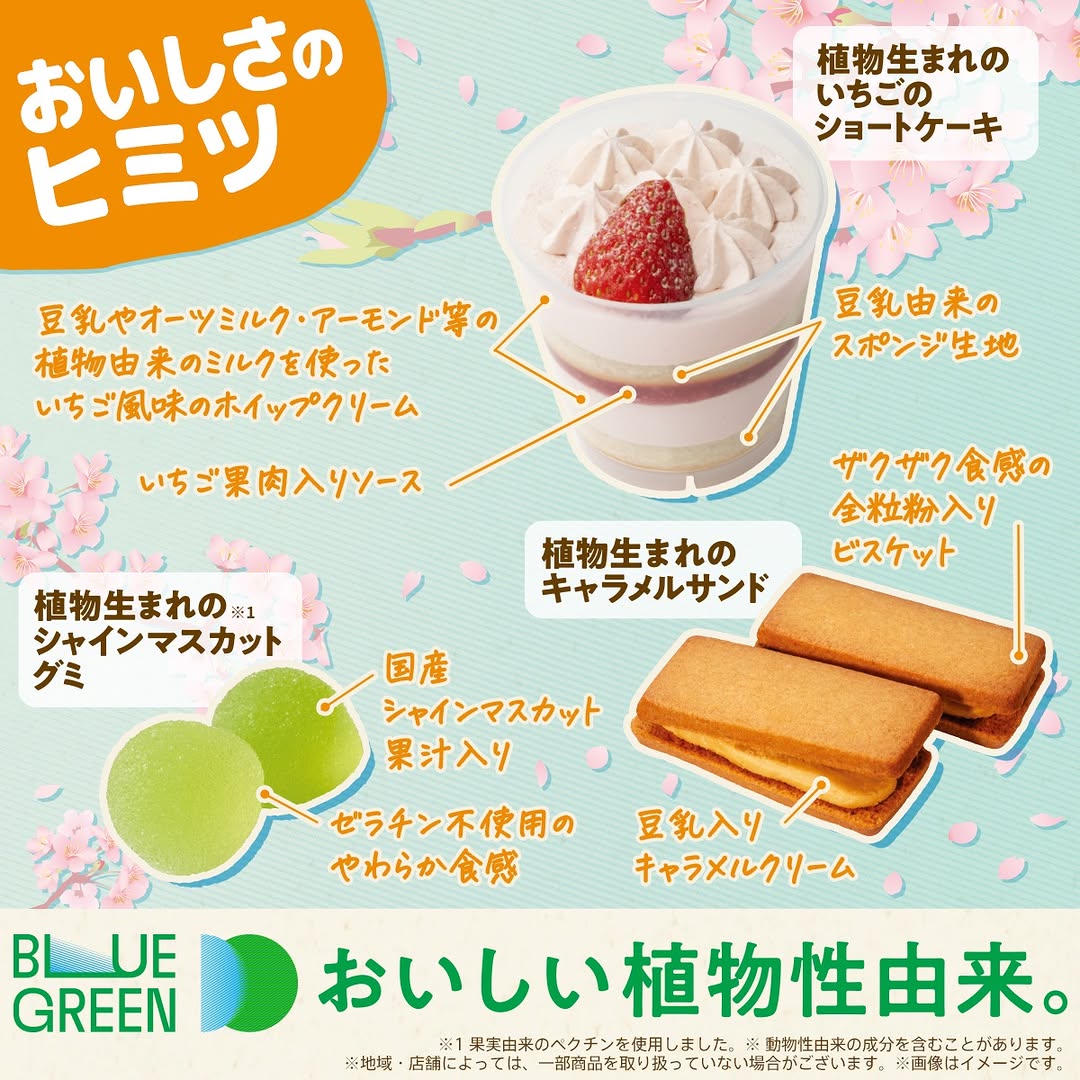 さくらの日」ブルーグリーン植物性由来商品おいしさのヒミツ大公開スイーツタイムファミリーマートfamilymart