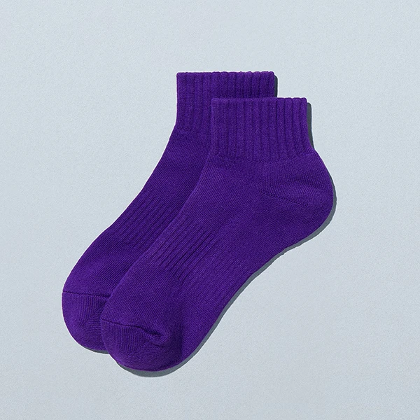 ショートソックス むらさき 25-28cm